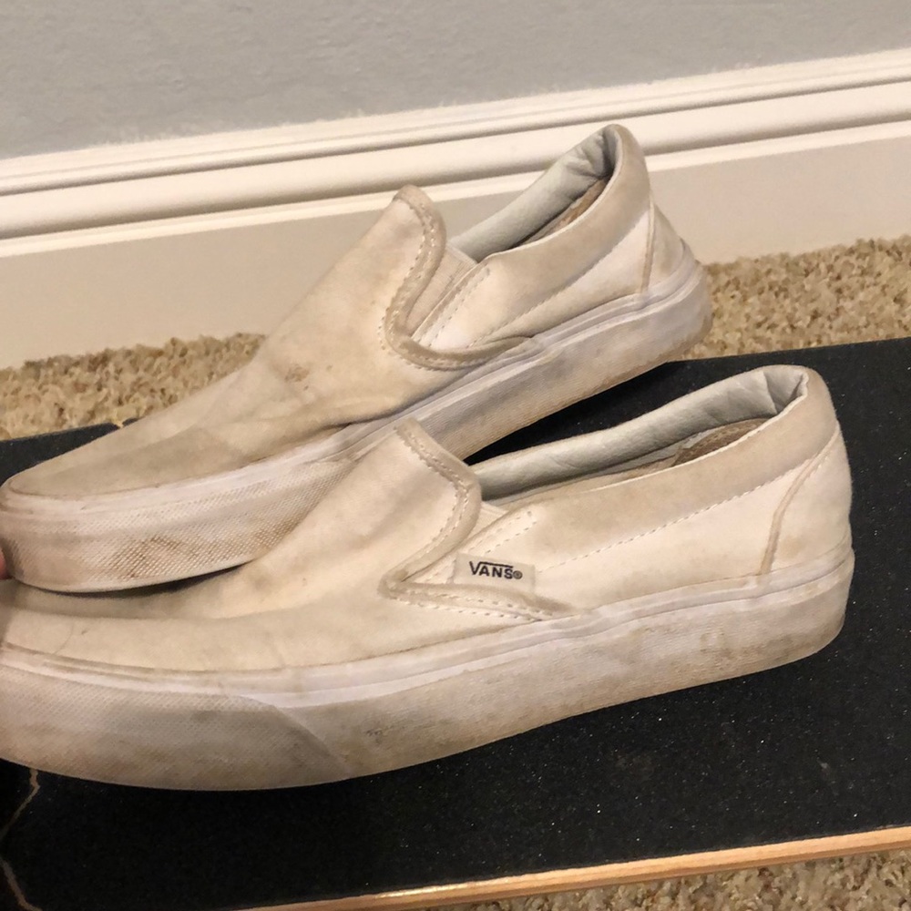 White slip on vans